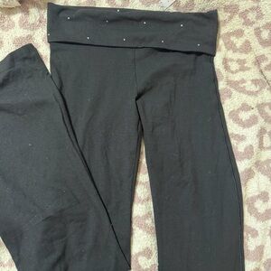 Victoria Secret Pink Fold-Over Waist Bling Yoga Pants